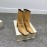 Jimmy Choo Winter Calf Leather Thick High Heel Short Boots For Women Brown
