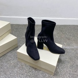 Jimmy Choo Winter Velvet Thick High Heel Short Boots For Women Black