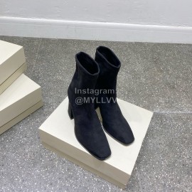 Jimmy Choo Winter Velvet Thick High Heel Short Boots For Women Black