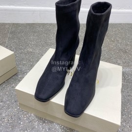 Jimmy Choo Winter Velvet Thick High Heel Short Boots For Women Black