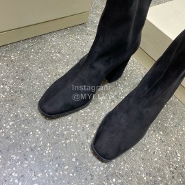 Jimmy Choo Winter Velvet Thick High Heel Short Boots For Women Black