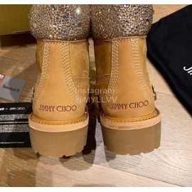 Jimmy Choo Co Branded Timberland Leather Martin Boots For Women Brown