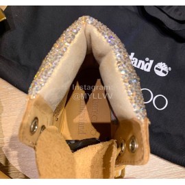 Jimmy Choo Co Branded Timberland Leather Martin Boots For Women Brown