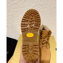 Jimmy Choo Co Branded Timberland Leather Martin Boots For Women Brown