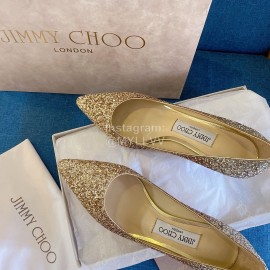 Jimmy Choo Fashion Shining Pointed High Heels For Women Gold