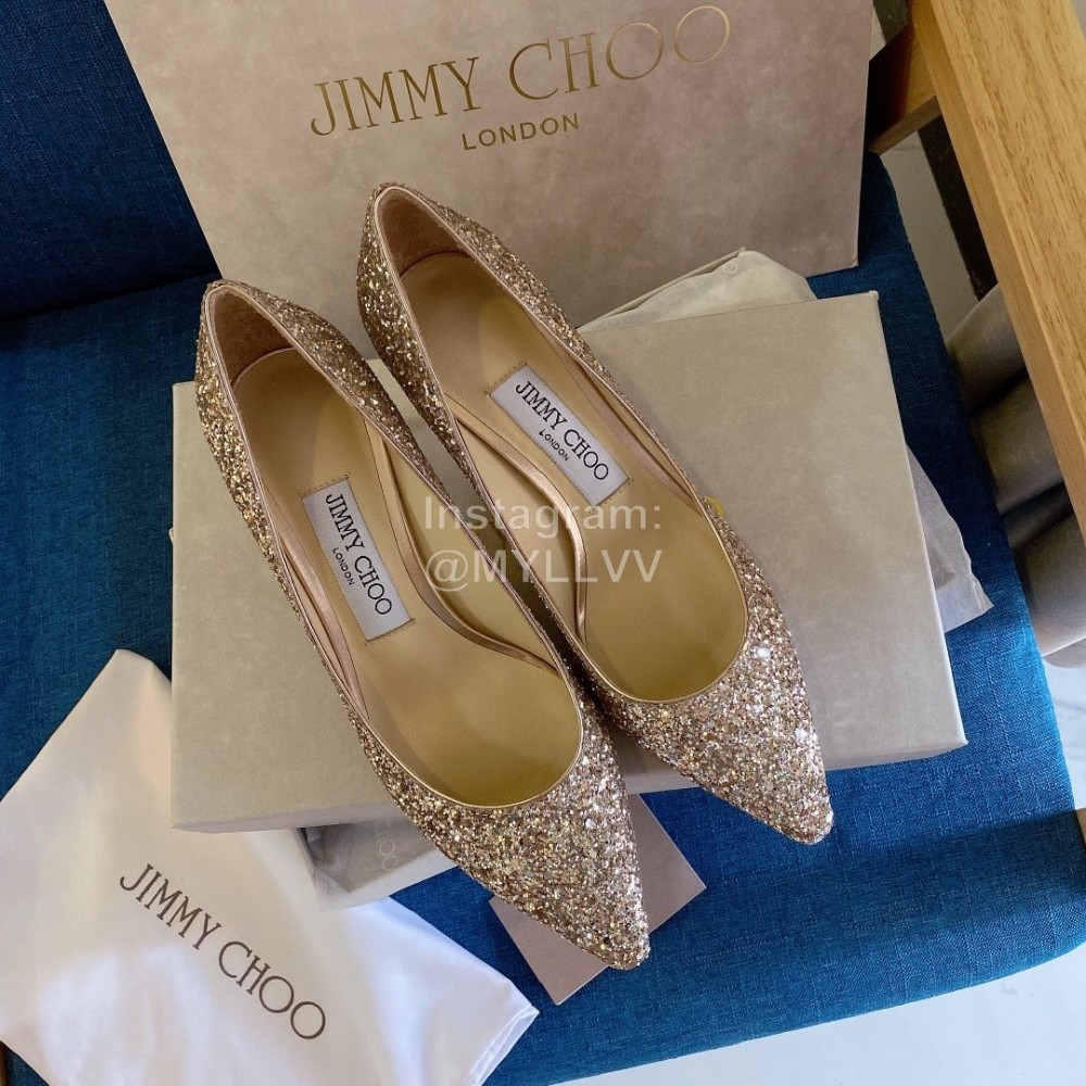 Jimmy Choo Classic Shining Pointed High Heels For Women