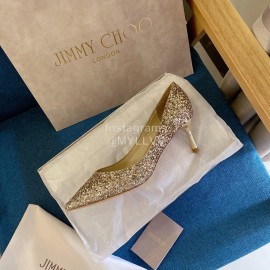Jimmy Choo Classic Shining Pointed High Heels For Women