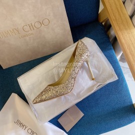Jimmy Choo Classic Shining Pointed High Heels For Women