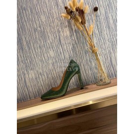 Jimmy Choo Soft Embossed Leather High Heel Sandals For Women Green