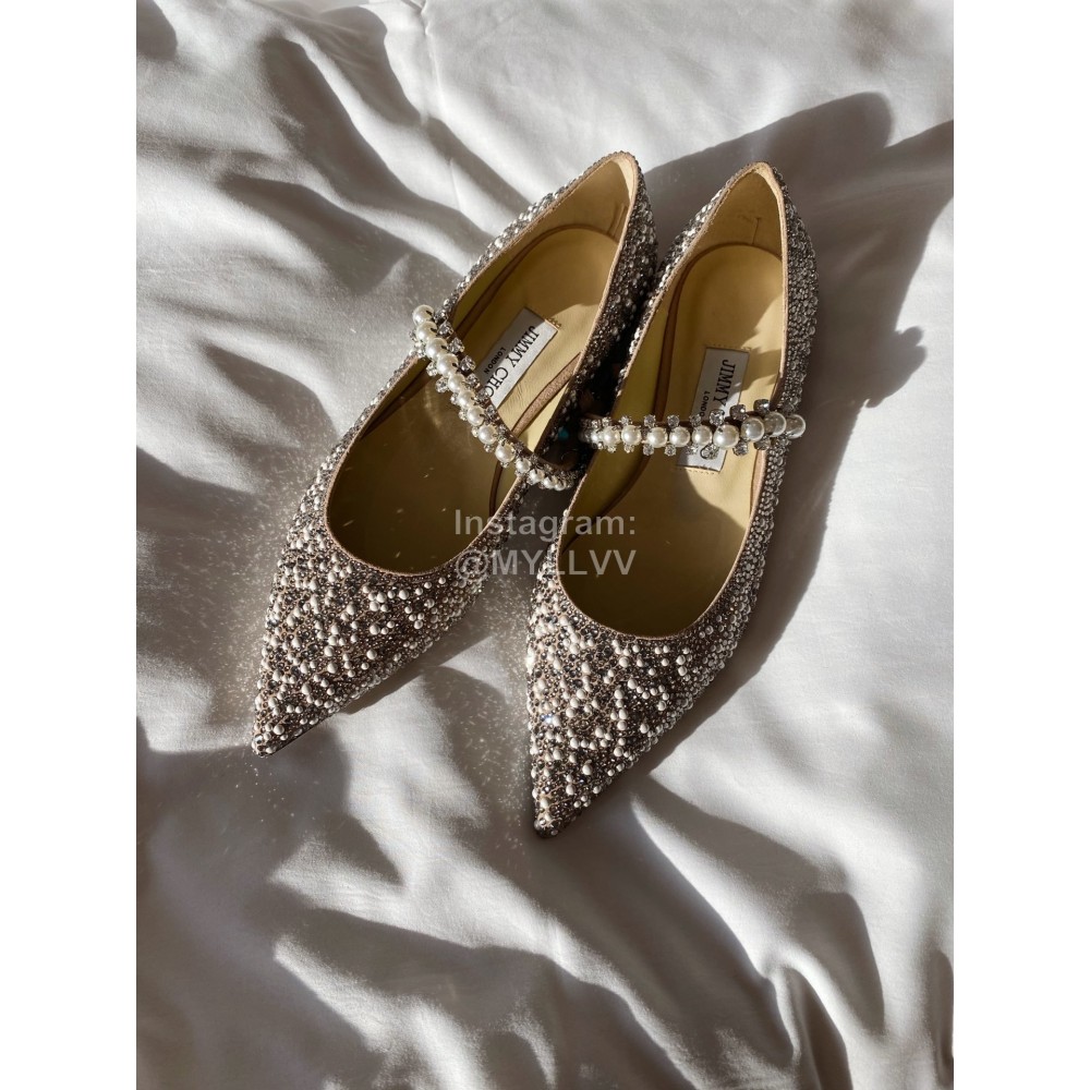Jimmy Choo Fashion Pearl Pointed Shoes For Women 