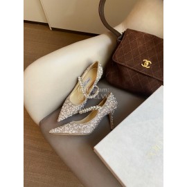 Jimmy Choo Fashion Pearl Pointed High Heels For Women 