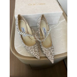 Jimmy Choo Fashion Pearl Pointed High Heels For Women 