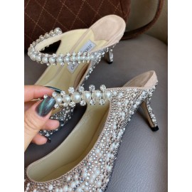 Jimmy Choo Fashion Pearl Pointed High Heel Sandals For Women 