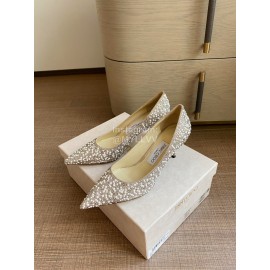 Jimmy Choo Elegant Pearl Pointed High Heels For Women 