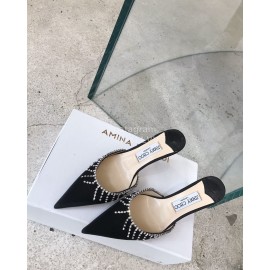 Jimmy Choo Diamond Tassel Black High Heel Sandals For Women 