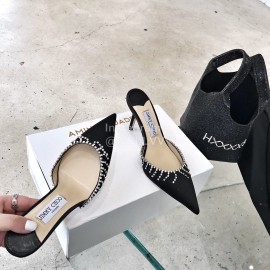 Jimmy Choo Diamond Tassel Black High Heel Sandals For Women 