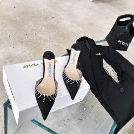 Jimmy Choo Diamond Tassel Black High Heel Sandals For Women 