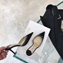 Jimmy Choo Diamond Tassel Black High Heel Sandals For Women 