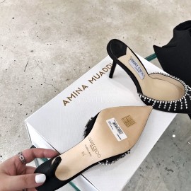 Jimmy Choo Diamond Tassel Black High Heel Sandals For Women 