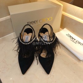 Jimmy Choo Fashion Sheepskin High Heel Sandals For Women Black