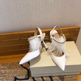 Jimmy Choo Fashion Sheepskin High Heel Sandals For Women White
