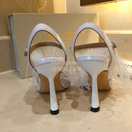 Jimmy Choo Fashion Sheepskin High Heel Sandals For Women White