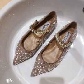 Jimmy Choo New Pearl Belt Flat Heel Sandals For Women