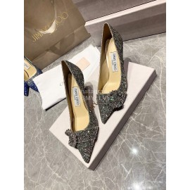 Jimmy Choo Fashion Leather Pointed High Heels For Women Gray