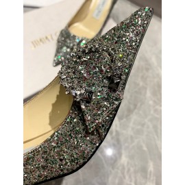 Jimmy Choo Fashion Leather Pointed High Heels For Women Gray