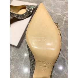 Jimmy Choo Fashion Leather Pointed High Heels For Women Gray