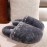 Jimmy Choo Autumn Winter Soft Fur Slippers For Women Gray