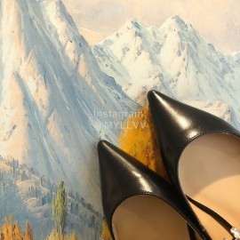 Jimmy Choo Soft Leather Flat Heel Sandals For Women Black