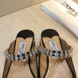 Jimmy Choo Soft Leather Flat Heel Sandals For Women Black