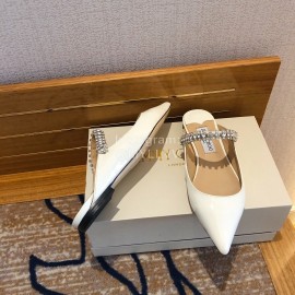 Jimmy Choo Soft Leather Flat Heel Sandals For Women White