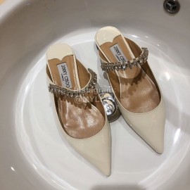 Jimmy Choo Soft Leather Flat Heel Sandals For Women White