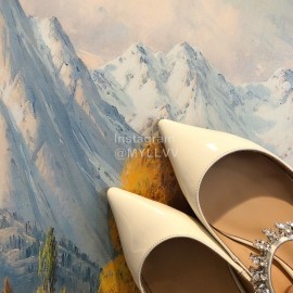 Jimmy Choo Soft Leather Flat Heel Sandals For Women White