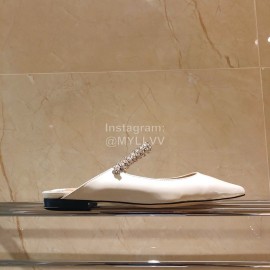 Jimmy Choo Soft Leather Flat Heel Sandals For Women White