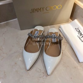 Jimmy Choo Soft Leather Flat Heel Sandals For Women White