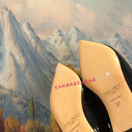 Jimmy Choo Patent Leather Flat Heel Sandals For Women Black