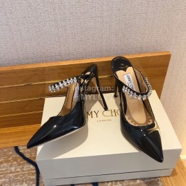 Jimmy Choo Patent Leather High Heel Sandals For Women Black