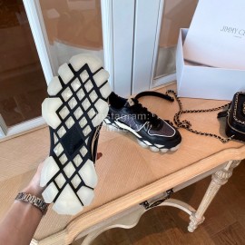 Jimmy Choo Autumn Leather Thick Soles Sneakers For Women Black