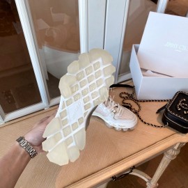 Jimmy Choo Autumn Leather Thick Soles Sneakers For Women White