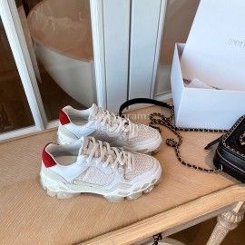 Jimmy Choo Autumn Leather Thick Soles Sneakers For Women White