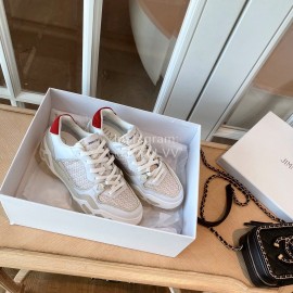 Jimmy Choo Autumn Leather Thick Soles Sneakers For Women White