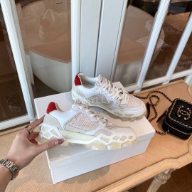 Jimmy Choo Autumn Leather Thick Soles Sneakers For Women White