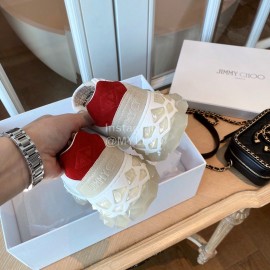 Jimmy Choo Autumn Leather Thick Soles Sneakers For Women White