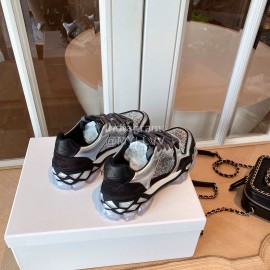 Jimmy Choo Autumn Leather Thick Soles Sneakers For Women Silver