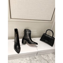 Jimmy Choo Autumn Winter New Embossed Cowhide Boots For Women Black