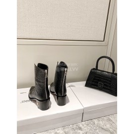 Jimmy Choo Autumn Winter New Embossed Cowhide Boots For Women Black