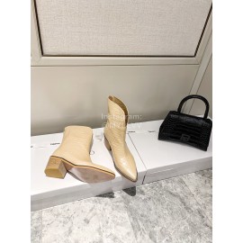 Jimmy Choo Autumn Winter New Embossed Cowhide Boots For Women Apricot